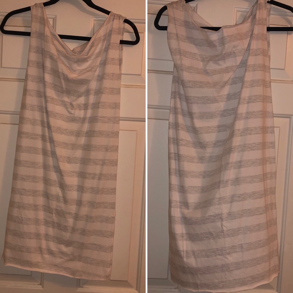 {American Apparel}Grey White Stripe Body Con Dress